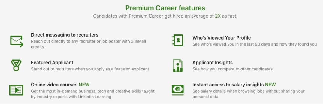 Linkedin premium career features