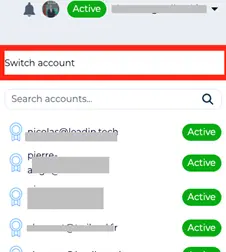 Change of account