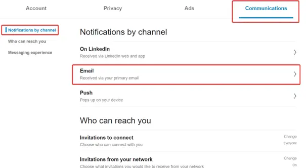 Channel notification