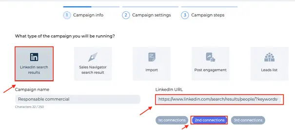 Recherche LinkedIn URL dans leadin