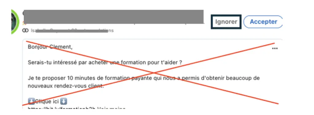 Message de connexion LinkedIn à bannir