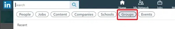 Search for groups on LinkedIn