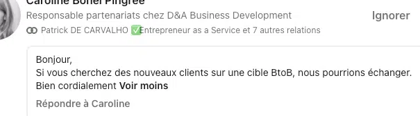 Message automatisé LinkedIn