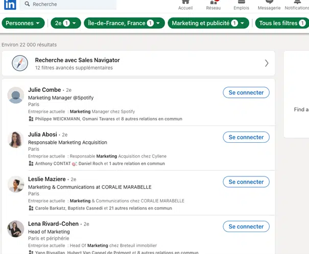 Rechercher un profil sur LinkedIn