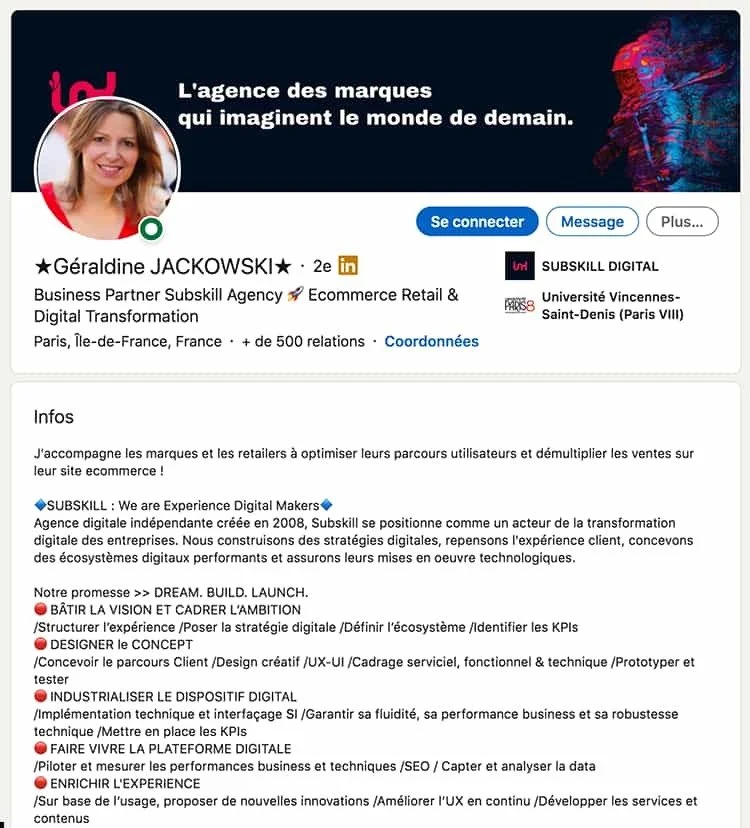 profil linkedin schema